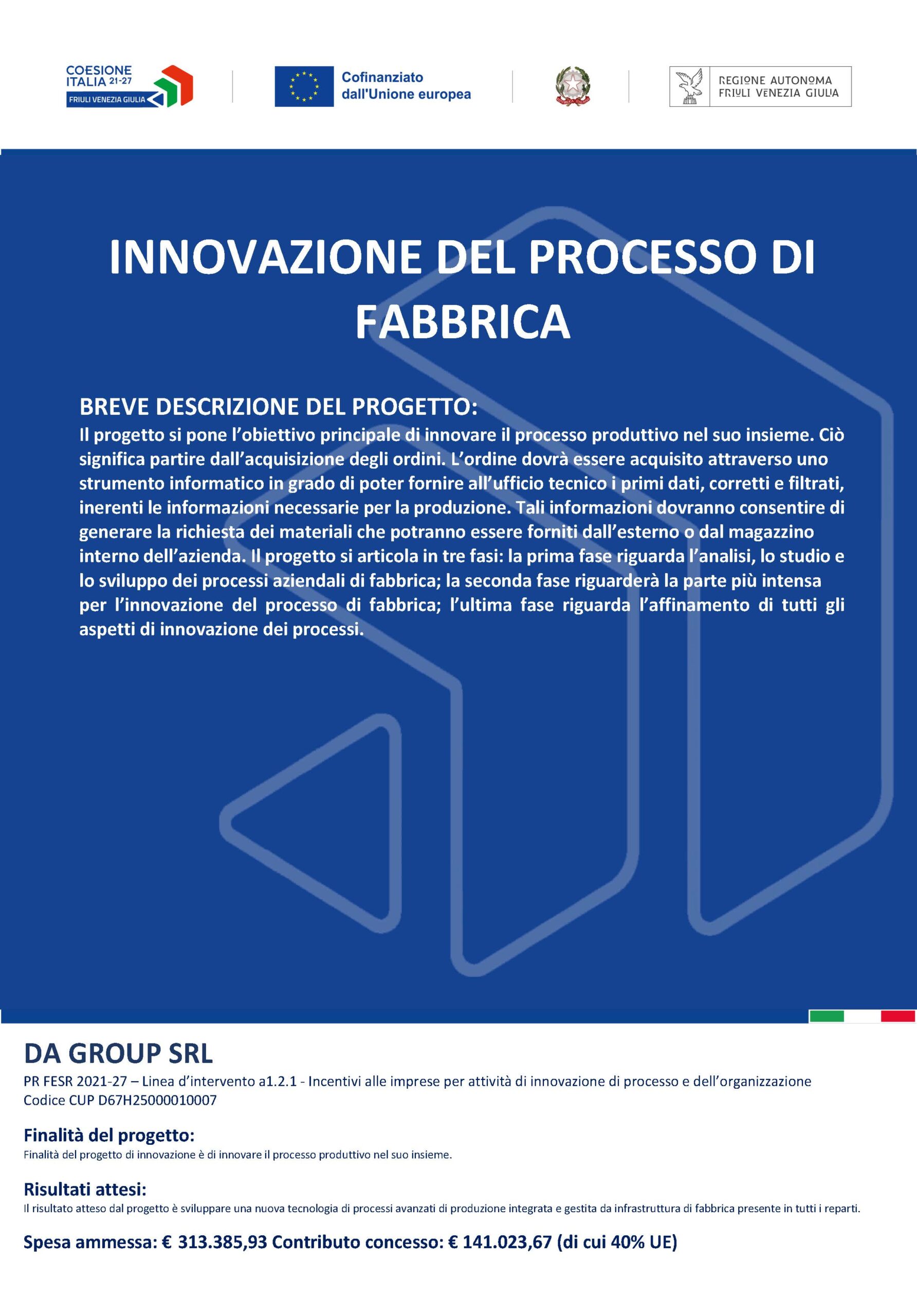 INNOVAZIONE DEL PROCESSO DI FABBRICA
